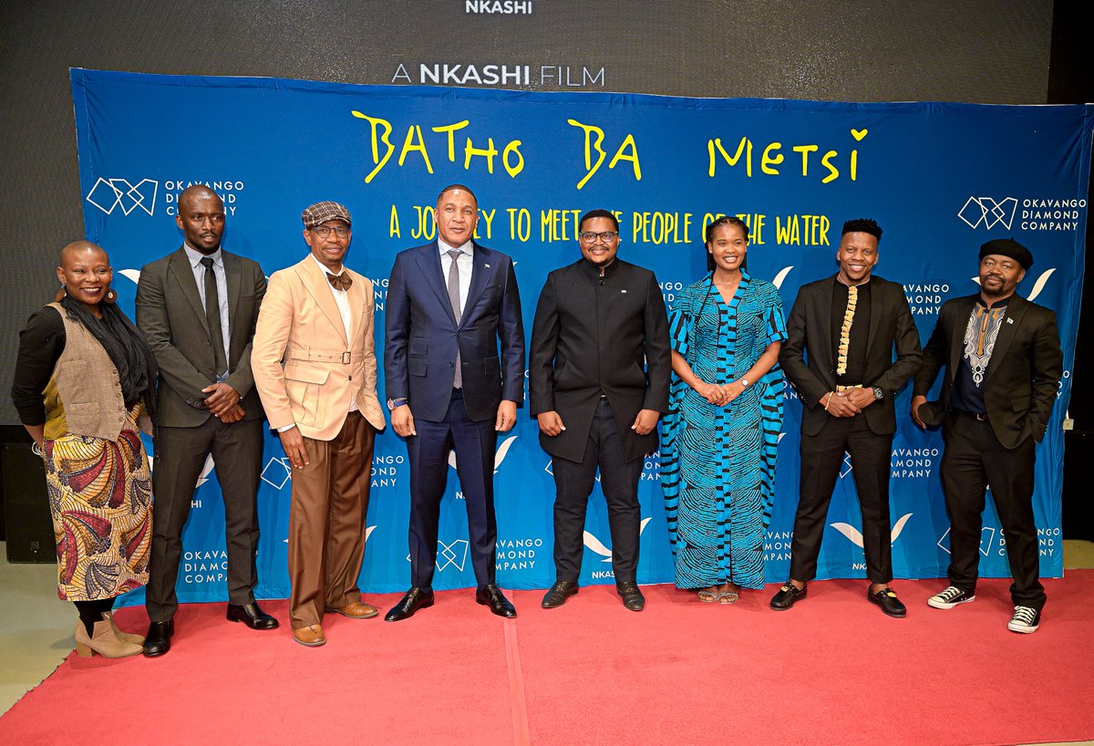 BWPresidency's tweet photo. President @duma_boko this evening attended the premiere of Batho Ba Metsi: A Journey to Meet the People of the Water at the BTV Auditorium, Mass Media Complex, in Gaborone. #BWPresidency🇧🇼 https://t.co/Le2j4NxBz9