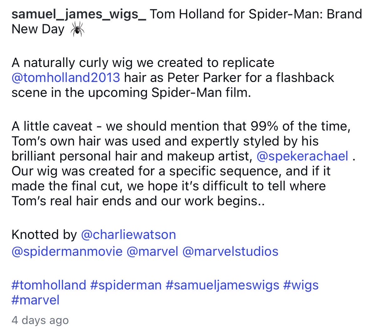 traceymckeon's tweet photo. @MediumSizeMeech @MrStrawHat47 @IcyyBoiB this wig ain’t in that scene - was for the flashbacks with Aunt May https://t.co/0foHHC2bhP