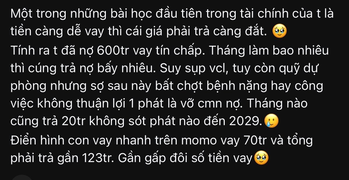 KaiBGR's tweet photo. T thắc mắc mấy nay, nếu anh em vay làm ăn, và có khả năng trả nợ thì không nói

Chứ ai lại đâm đâu đi vay con này nhỉ

thấy khá nhiều anh em nói về nó, lãi quá cao, bro này vay 70 triệu mà trả cả gốc lẫn lãi tận 123 triệu, thế lãi gần bằng gốc

Ai dân chuyên cho t hỏi, nếu lãi vậy có đúng không, và đúng quy định nhà nước không vậy ?