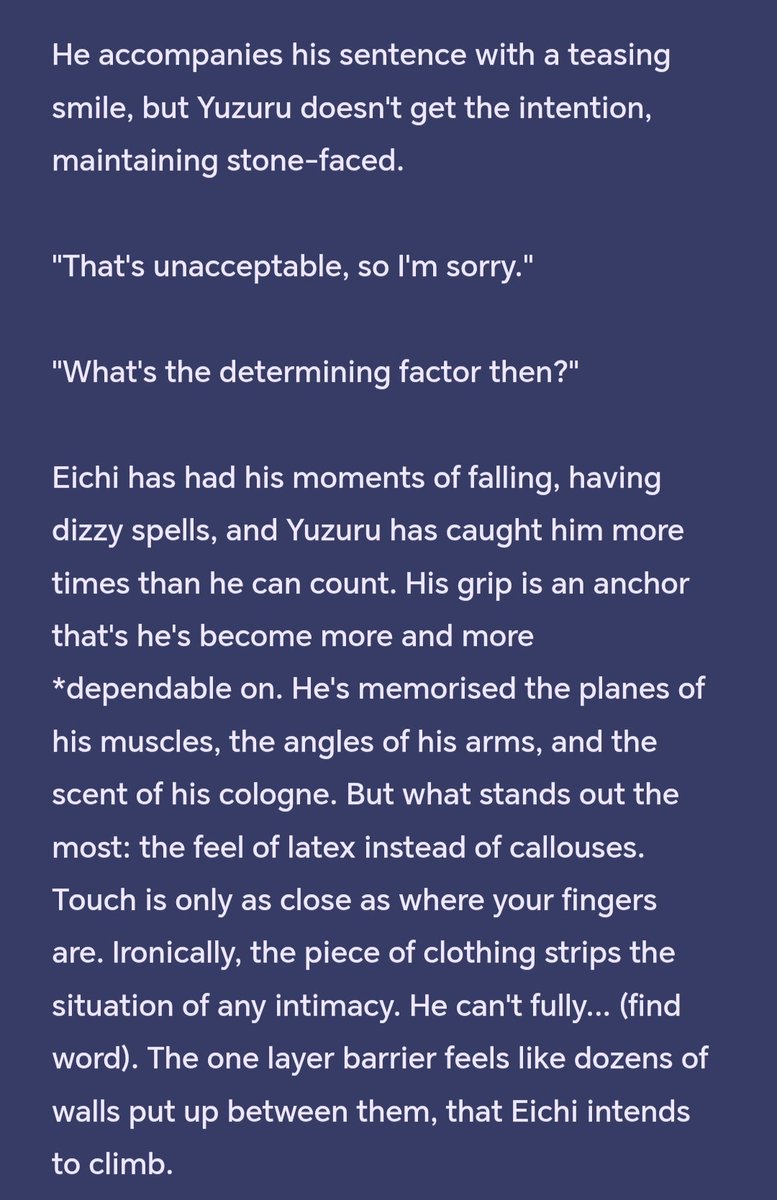seno9884's tweet photo. Yzei wip. Doing something. I intended to write fluff with touch-starved eichi being cute wanting to hold hands but I guess this is where my depressive state brings me to instead. Still, first time writing in 3 years wow thank you yuzuei https://t.co/mOiClHWxeT