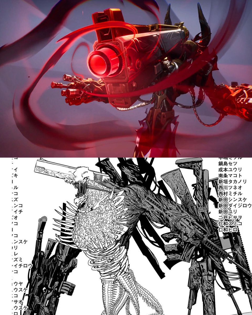 ReignOfPride's tweet photo. The Hood’s ult being the gun devil from Chainsaw Man is funny as hell LMAO https://t.co/tEPhtFoD88