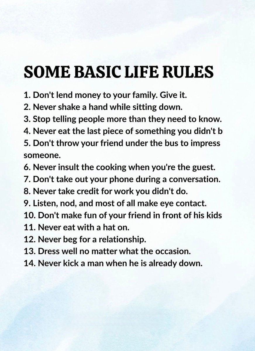 Book_therapy223's tweet photo. SOME BASIC LIFE RULES https://t.co/a6vSe011LV