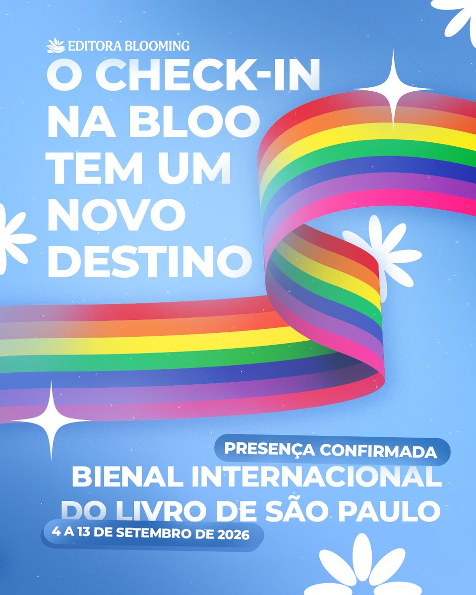 EditoraBlooming's tweet photo. 📢Temos um encontro marcado em Setembro, na @bienaldolivrosp e já queremos saber, quem encontramos lá?

🥳A Blooming vai fazer aniversário de 1 ano, no mês da bienal! Um ano desde a criação oficial, muito antes de vocês saberem que nós estávamos para nascer. Foram muitas noites de trabalho e muitos obstáculos, mas seguimos firmes no nosso propósito de levar a literatura queer para o Brasil.

Se você acompanha a Blooming desde o começo, essa conquista também é sua. E, se ainda não faz parte da nossa história, essa é a oportunidade perfeita para embarcar nela!💗

Marca quem vai dar esse check-in com você e já salva este post para não esquecer onde nos encontrar!

Vem florescer com a gente!🌱
