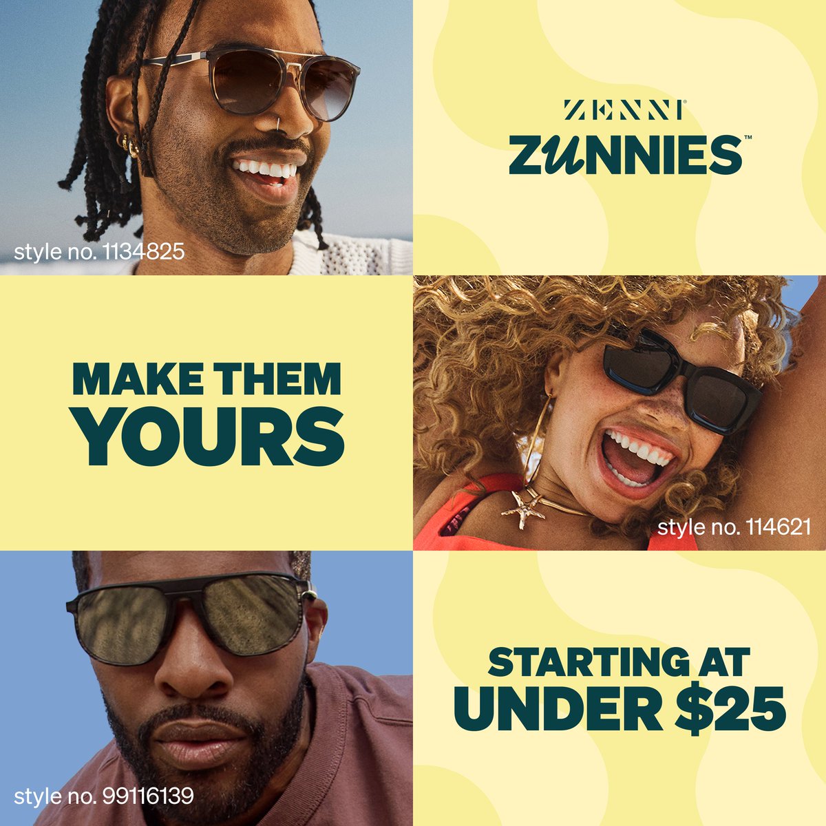 zennioptical's tweet photo. Bask in the good light with stylish, made-for-you sunglasses 🏝️☀️ Shop Zunnies for your brightest days ahead: https://t.co/h1bA0Aq0RN https://t.co/hW5QYcsoos