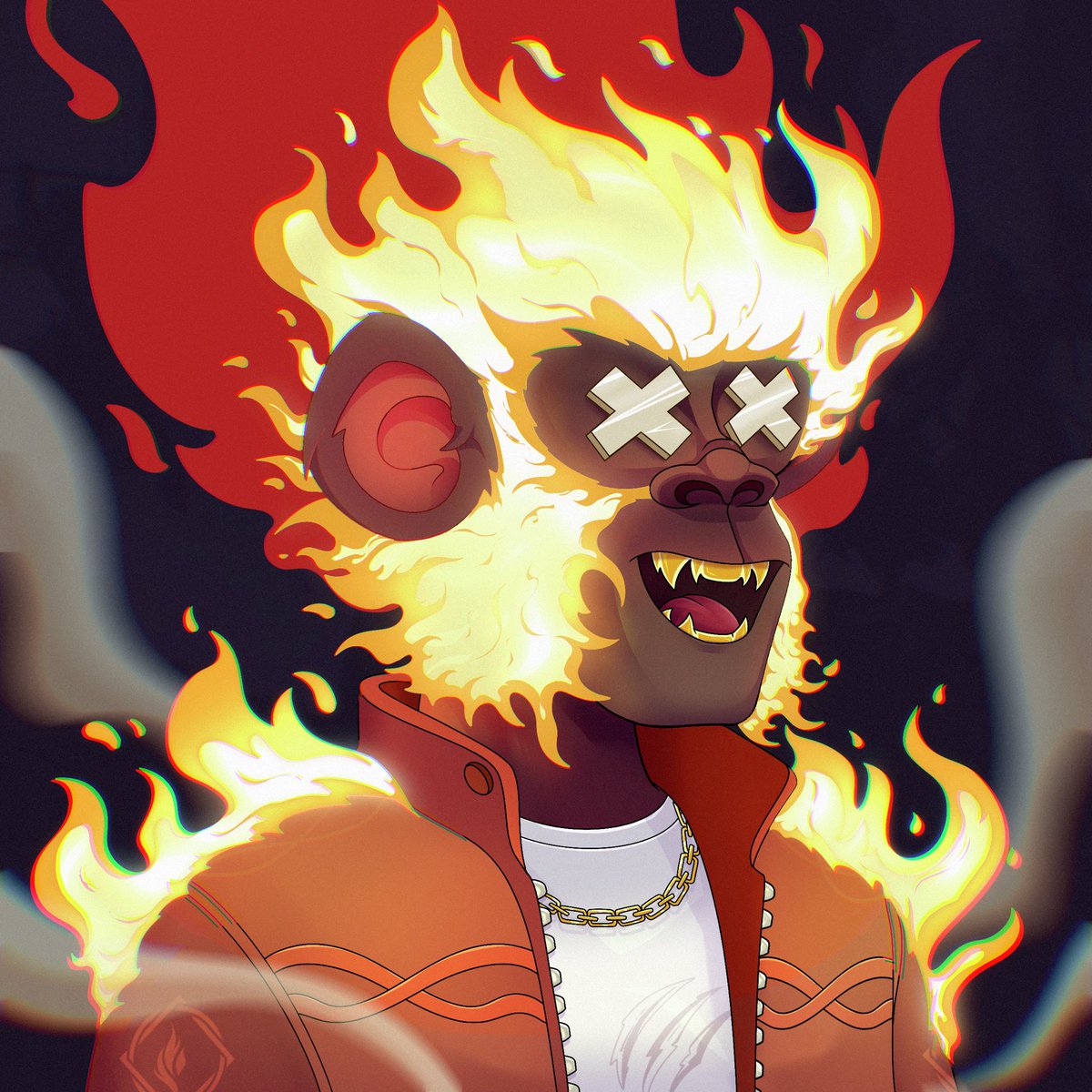 IamOloba_'s tweet photo. Art Name: Burning Beyond Limits

Some flames destroy.

Others reveal who you truly are.

Burning Beyond Limits captures a soul that refuses to be dimmed. The fire isn’t consuming the character, it’s becoming part of them. Every spark tells a story of resilience, every scar speaks of battles survived, and every flame represents the courage to keep moving forward.

The crossed-out eyes feel like a reminder that true vision doesn’t always come from what we see. Sometimes it comes from what we’ve endured. The sharp grin isn’t just confidence. It’s the look of someone who has faced the heat and decided to wear it like a crown.

This piece carries chaos, strength, and transformation in perfect balance. It reminds us that pressure doesn’t always break us. Sometimes, it forges something unforgettable.

An incredible piece from @PrimalsNFTx where bold imagination meets powerful storytelling.

Frame 1: Illustration process 
Frame 2: Result

My NFT entry