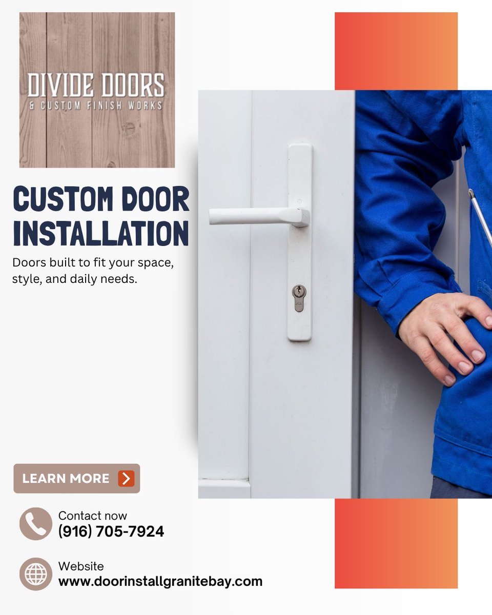 DivideDoorsCust's tweet photo. Refresh your space with a door designed to fit your needs. Our custom door installation provides precise fitting and lasting function. Schedule today! #CustomDoorInstallation #DoorDesign #HomeImprovement
https://t.co/ERIltUfjyE https://t.co/fL0YVGSkv6