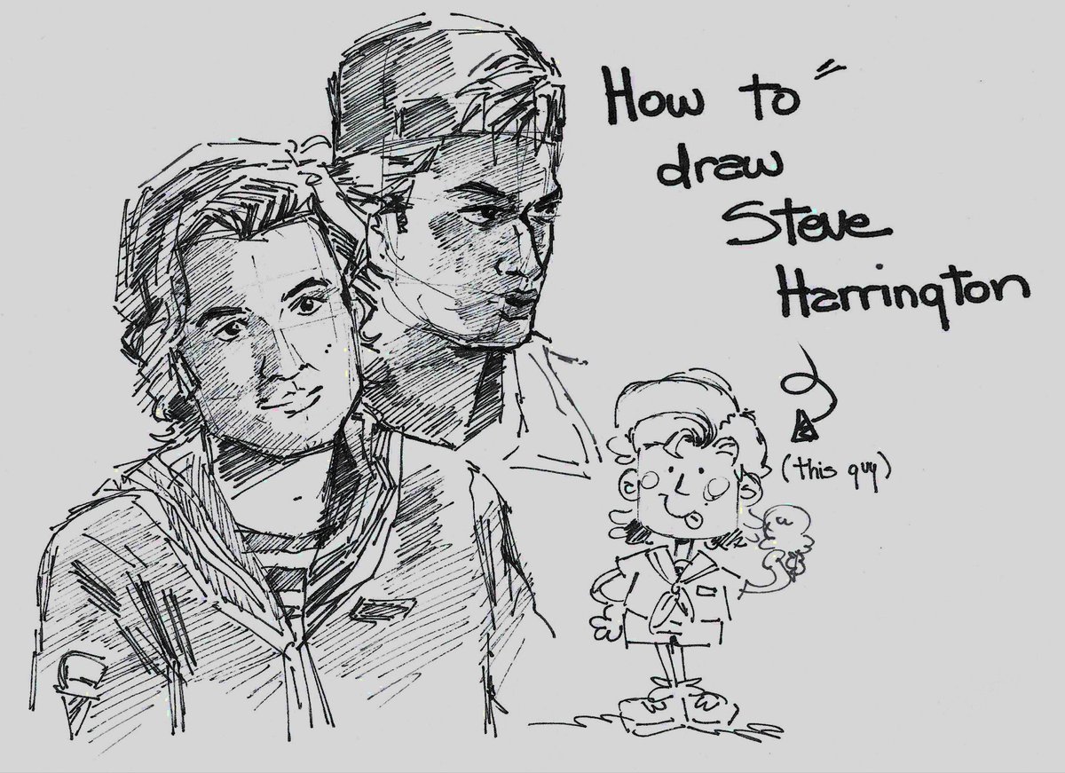 ilovemypencill's tweet photo. here are some tips on how to draw steve i hope they help someone :) #steveharrington https://t.co/mOqVZtIPqS