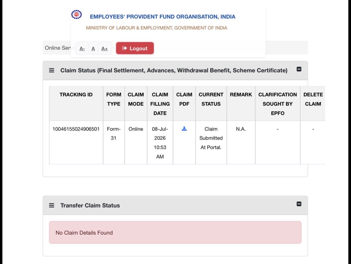 EhsanullahSK's tweet photo. @officialepfo @epfokandivaliw1 

Day 28: Advance Claim still not processed. https://t.co/4wycb9JIfu