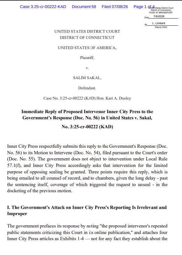 innercitypress's tweet photo. Courtroom Less Confidential: Connecticut Federal Judge Unsealed NYPD Reports After DOJ Submitted 4 Inner City Press Articles as its defense of secrecry - Now Jeweler Defendant Himself Accedes to Unsealing - story: https://t.co/QLloXg7ram https://t.co/7YY7SSykif