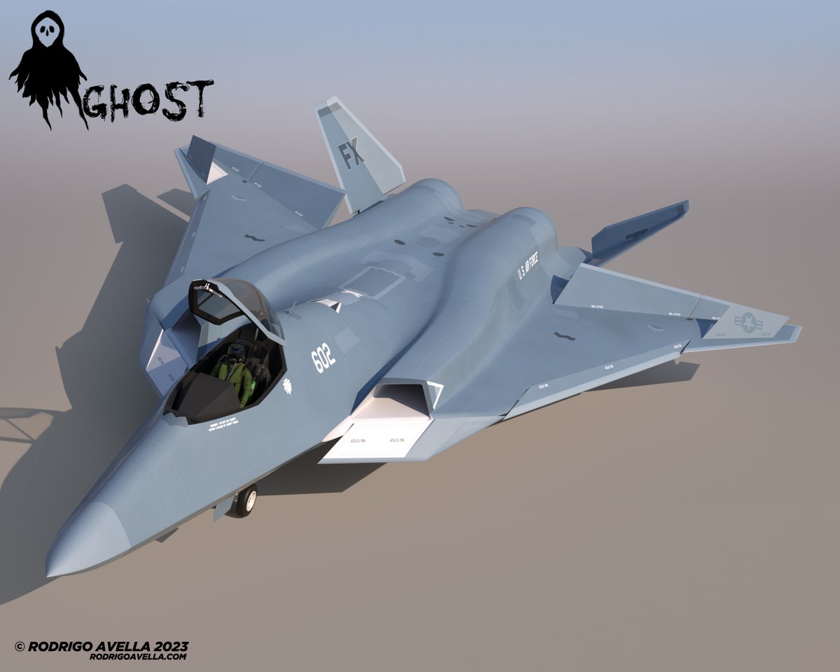rodrigoavella's tweet photo. Ghost FX - Sixth generation fighter concept.
#sixthgenerationfighter #fx #faxx #ngad #conceptaircraft #military #usa #airplane #aviation #airforce #usaf #navy #fighter #fighterjet #jet #jetfighter #supersonic #stealth #concept #sixthgeneration #uav #ucav #drone https://t.co/hcojpVcwHq