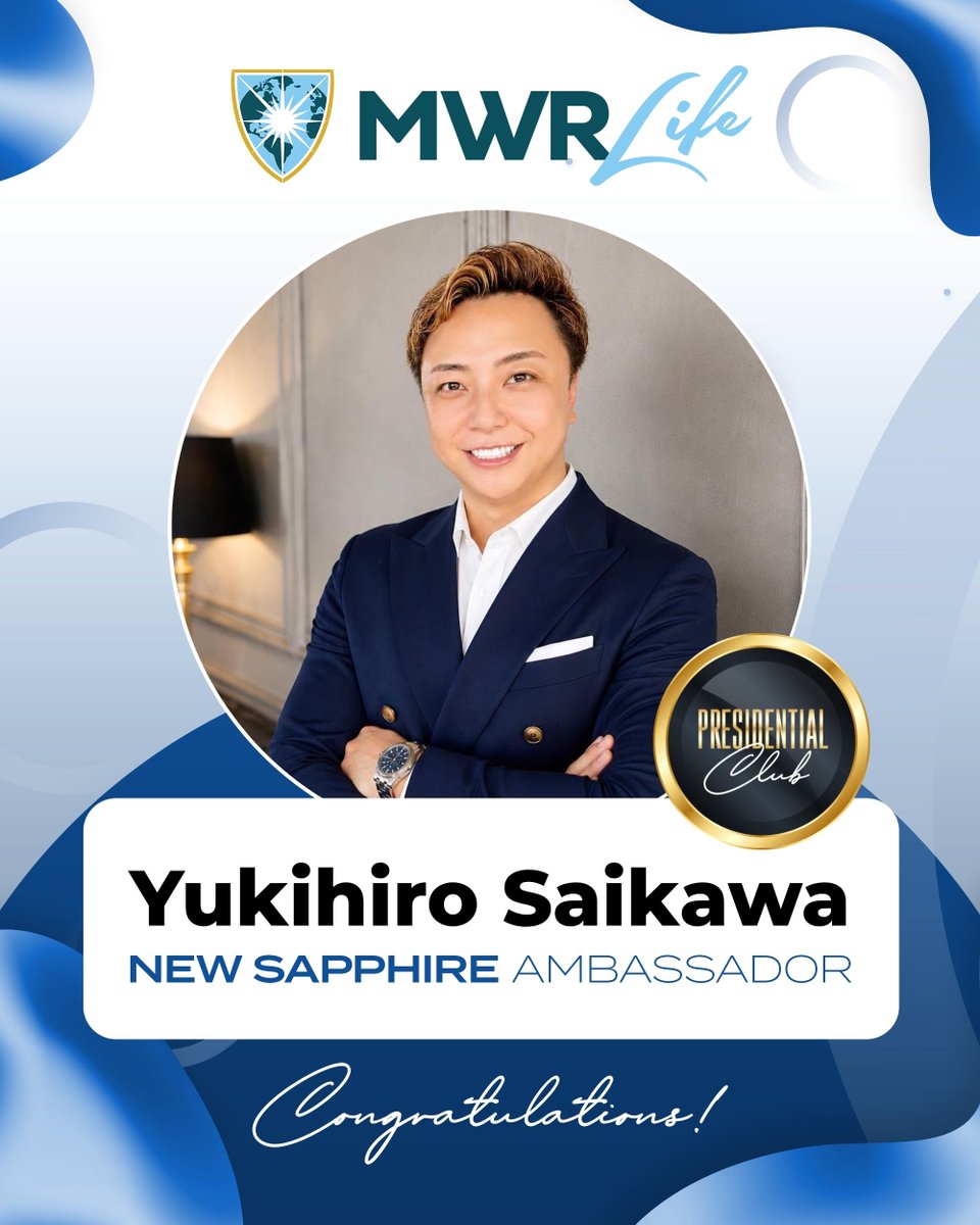 mwrlife's tweet photo. A huge round of applause for Yukihiro Saikawa on achieving Sapphire! π
Bravo on this well-earned success! This milestone is the result of hard work and the courage to keep striving for more.
Letβs all cheer Yukihiro on his journey to Diamond!
#MWRLife #MakingWishesReal https://t.co/khsK4WxYzK