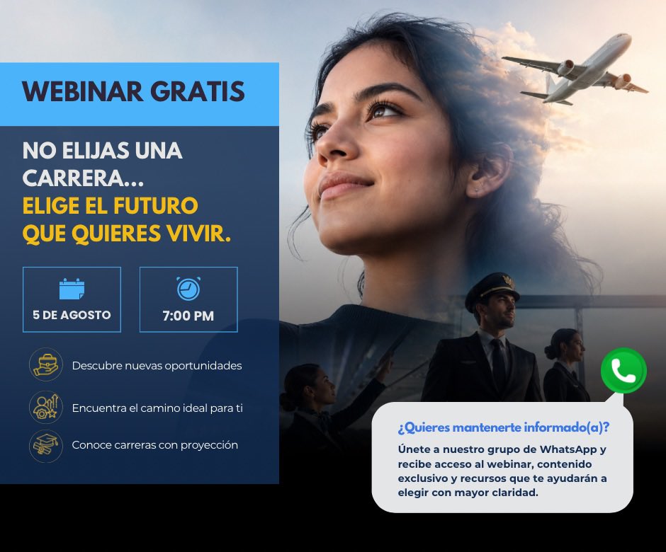 ASAMexico_mx's tweet photo. #NoLoOlvides El momento que estabas esperando llegó. La #Aviación sigue abriendo oportunidades para profesionales #capacitados. Prepárate para una #carrera con futuro. Únete a nuestro grupo de #WhatsApp 👉 https://t.co/neCpMohRao
#ASA #CIIASA #Mañana https://t.co/CoAf8TIXk4