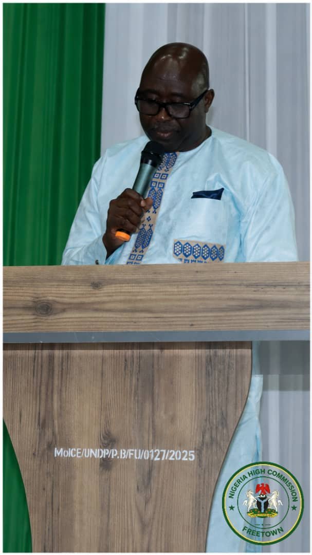 ngmission_sle's tweet photo. *HIGH COMMISSIONER OF NIGERIA ATTENDS THE OPENING CEREMONY OF THE MAIDEN NIGERIA CHAMBER OF COMMERCE TRADE FAIR IN FREETOWN*

On the 30th July 2026, *Her Excellency, Ambassador Ayo Luther-Ogbomode mni*, High Commissioner of the Federal Republic of Nigeria to the Republic of Sierra Leone, attended the opening ceremony of the Maiden Nigeria Chamber of Commerce Trade Fair held in Freetown.

The event was officially declared open by the Honourable Minister of Trade and Industry of the Republic of Sierra Leone, *Hon. Alpha Ibrahim Sesay* highlighting the shared commitment of both countries to promoting trade, investment, and private sector development.

The Maiden Trade Fair provides an important platform for fostering commercial partnerships, showcasing Nigerian products and services, and strengthening the longstanding economic and bilateral relations between the Federal Republic of Nigeria and the Republic of Sierra Leone.

The participation of the High Commissioner underscores the commitment of the High Commission of Nigeria in Freetown to supporting initiatives that advance economic diplomacy, enhance trade cooperation, and encourage greater collaboration between the business communities of both countries.

#NigeriaHighCommission #NigeriaInSierraLeone #NIDO #CommunityEngagement #Diplomacy #Leadership #NigeriaSierraLeone #UnityInDiaspora...