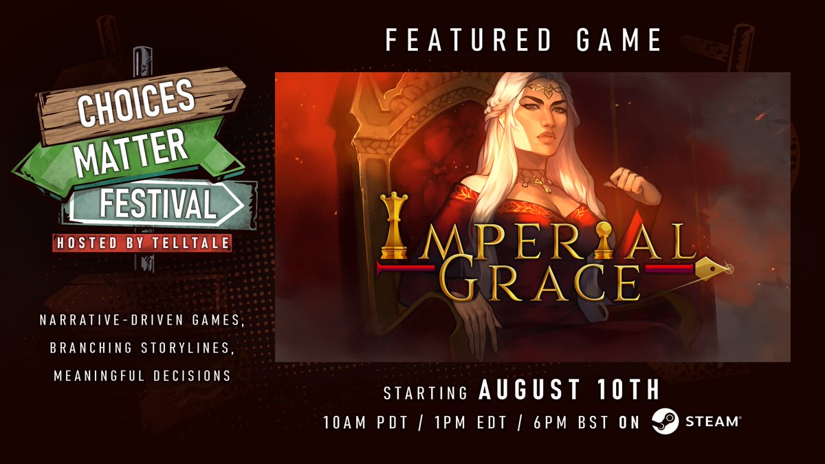 synstoria's tweet photo. Very honored to be part of the choices matter fest hosted by @telltalegames 🥰 See you monday for more exciting news 👀
I will also be streaming on discord for the occasion (exact hour TBA)✨ https://t.co/FuAxHpqIAJ