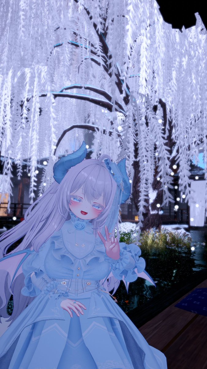 ChiruSora_VRC's tweet photo. おはそら～！
この子は自作小説のキャラ、黎明 迷ちゃん！
一足先に冬っぽい景色のお届け～！ https://t.co/c7VRSWNjsh