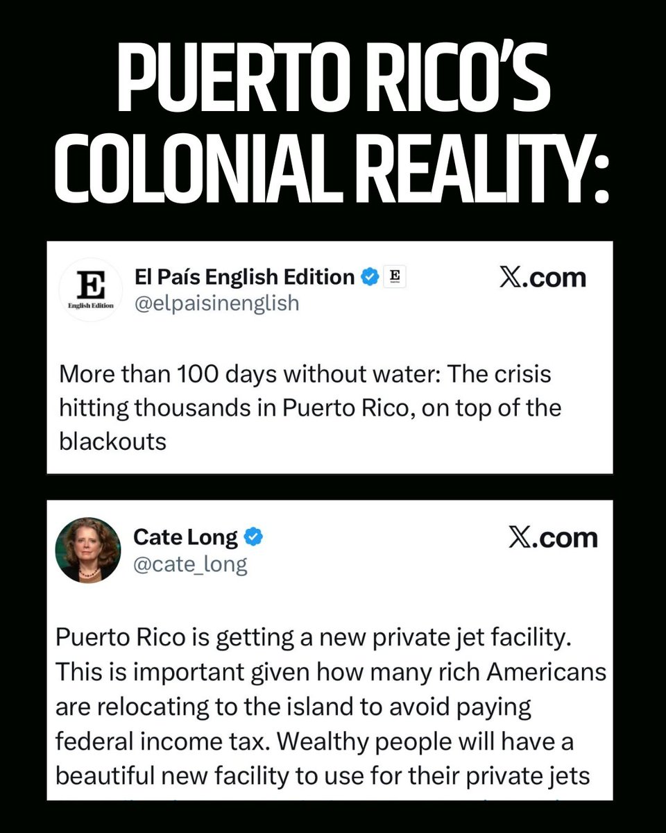 BUDPR's tweet photo. These two tweets, both from today, perfectly encapsulate Puerto Rico's reality under U.S. colonial rule. https://t.co/6vTvIsAVTL