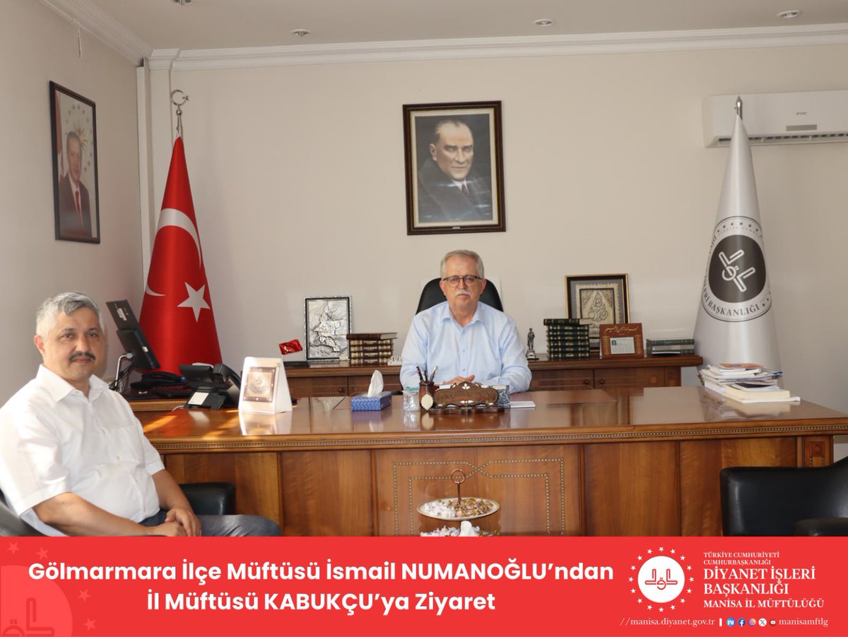 ManisaMftlg's tweet photo. Gölmarmara İlçe Müftüsü İsmail Numanoğlu’ndan İl Müftüsü Kabukçu’ya Ziyaret

Göreve yeni başlayan Gölmarmara İlçe Müftüsü İsmail Numanoğlu, İl Müftüsü Şükrü Kabukçu’yu makamında ziyaret etti.

Ziyaretten duyduğu memnuniyeti ifade eden İl Müftüsü Şükrü Kabukçu, İlçe Müftüsü İsmail Numanoğlu’na yeni görevinde başarılar diledi.

@sukrukabukcu 

#diyanetişleribaşkanlığı 
#manisai̇lmüftülüğü 
#ziyaret
