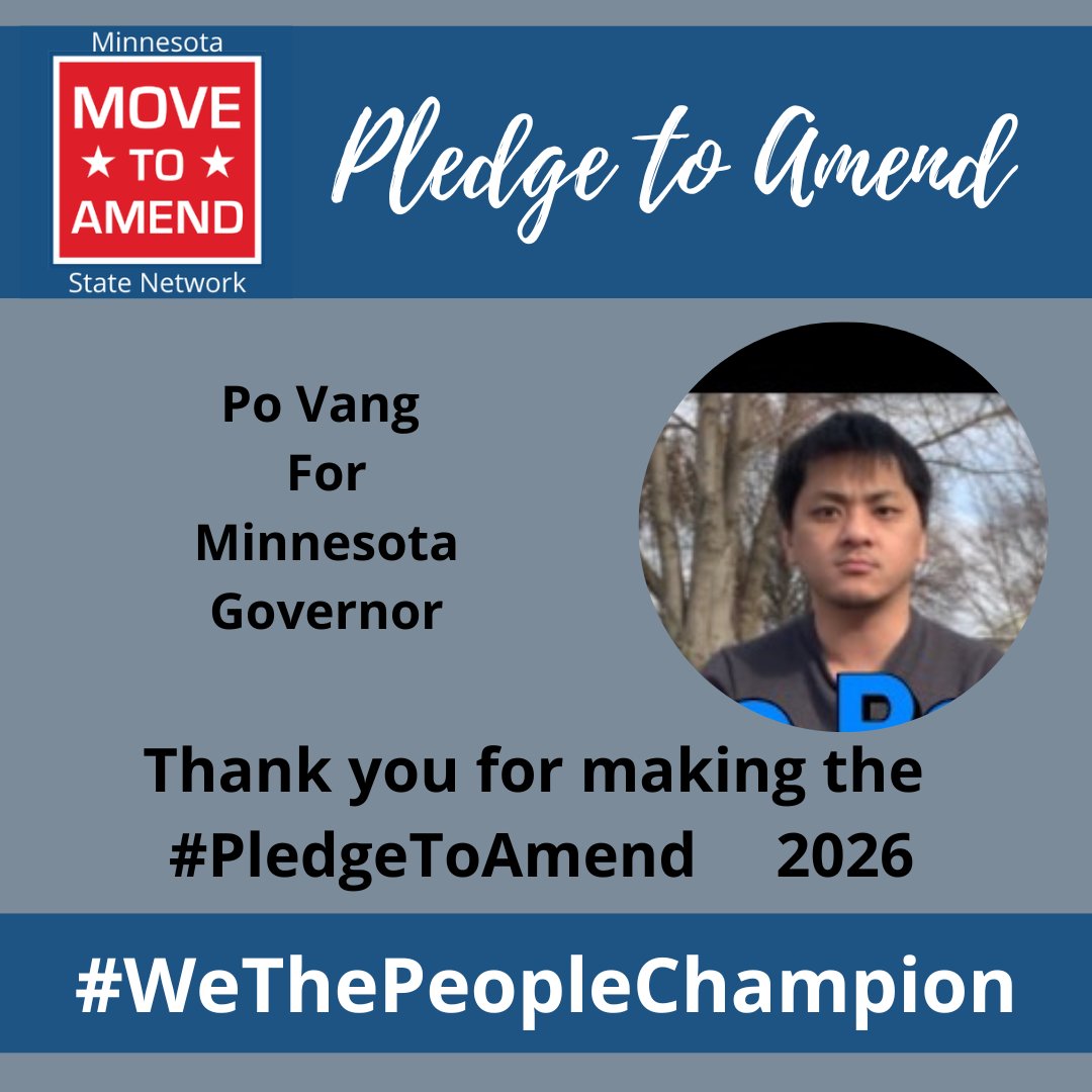 MoveToAmend's tweet photo. Another Minnesota candidate has stepped forward to champion constitutional change. Congratulations, @poshin27 , on supporting the #WeThePeopleAmendment. https://t.co/jJso5wXEKt