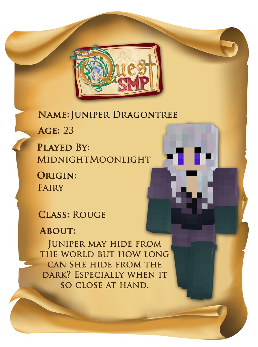 Quest_SMP_'s tweet photo. 📯INTRODUCING  📯 An Initiate Adventurer  🦋 @Midnight_MoonYT https://t.co/iU1NpkfeGp