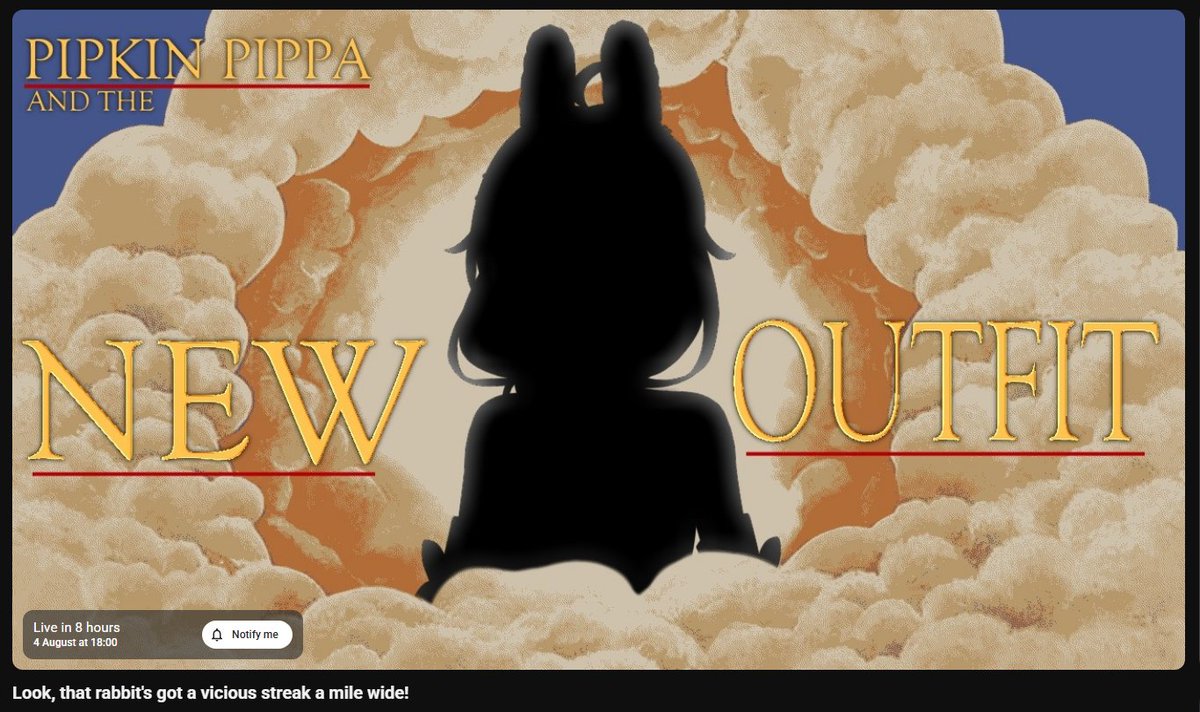 pipkinpippa's tweet photo. ⚔️LIVE TODAY⚔️
Pipkin Pippa and the New Outfit Debut] https://t.co/C03Yk0aYFB