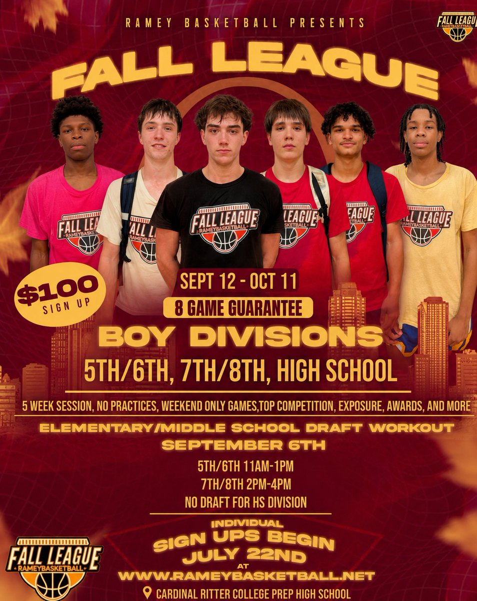 Rameybasketball's tweet photo. 2026 Annual Rameybasketball Fall League Spots filling up fast in all divisions. Don't miss out..

https://t.co/8r8jRr3OLp https://t.co/cqJLeW6Qxt