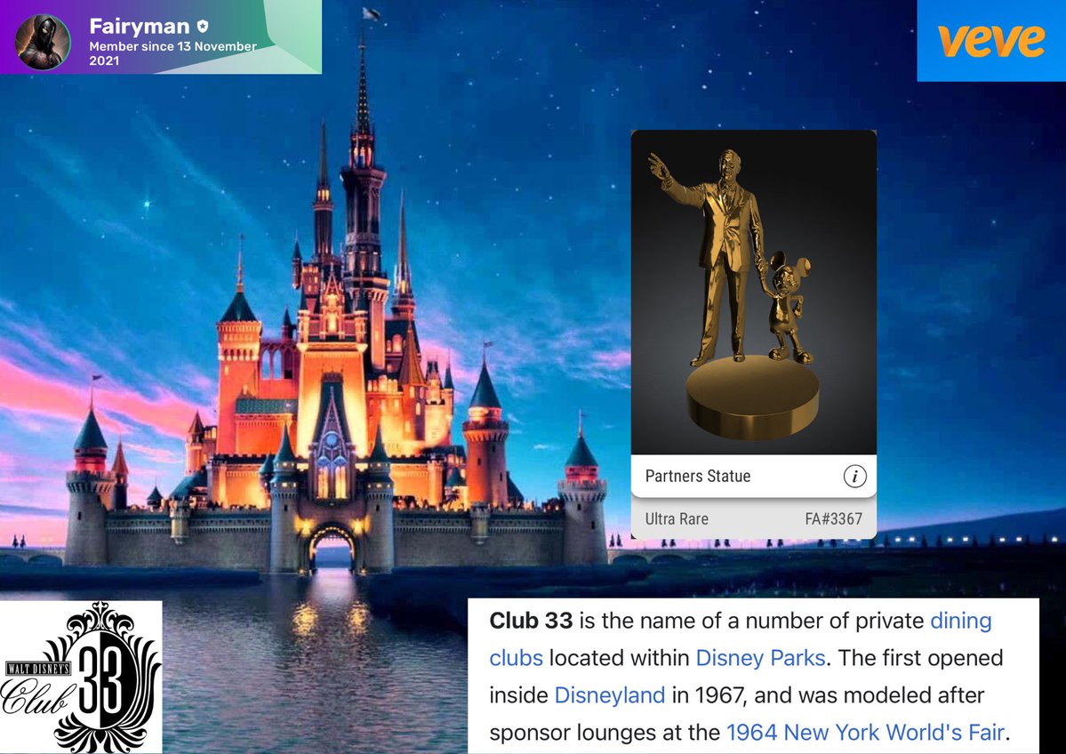 Fairyman1986's tweet photo. @ComicsandCrypto @veve_official @NFT_Pirates @OmilliTees @DrOfStuff @SergioCollects @CaliComicsStore @My_Collectables @DavidYuNZ @MrSquibs1 @VeVeMagic The Golden Moments are totally undervalued. 
I totally agree ✨
 Thats also why Special Mints will always be important. 
#veve #vevefam #minthunters #disney 
#Club33 #Partnersstatue https://t.co/PsLtB29a0G