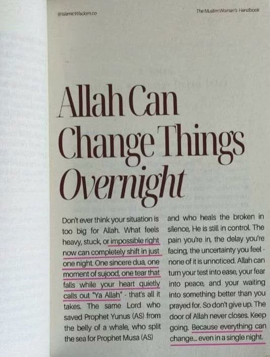 Al__Quraan's tweet photo. Allah can change things overnight https://t.co/o0bFCXDcod