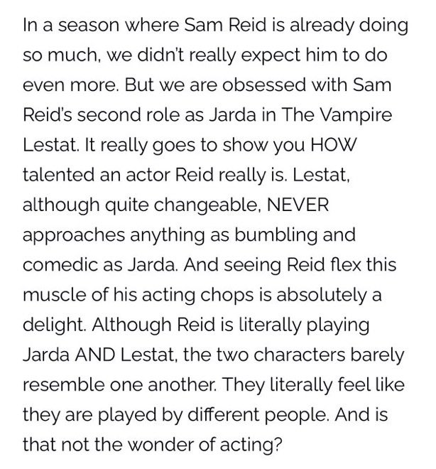 maharetsjesse's tweet photo. yeah i wouldn’t be talking about sam’s acting abilities when except jacob no other actor on the show has been praised like this https://t.co/c14E1nRgjZ