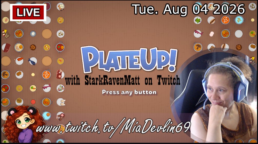 MiaDevlin69's tweet photo. MiaDevlin69 is now live playing #PlateUp
Playing Plate Up with StarkRavenMatt [CC]

#twitch #twitchstreamer #streamer #twitchaffiliate #costream
#gamergirl #twitchgirls #torontosteamer #CanadianStreamer

https://t.co/Pc5ofU524I https://t.co/znuCDky1Rg