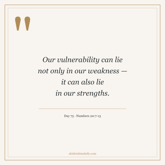 abidehimdaily's tweet photo. 🌿 God said: speak to the rock. Moses struck it instead.

He was the most humble man on earth, &amp; fell through anger.

Our vulnerability isn't always in our weakness. Sometimes it's exactly where we feel strongest.

Day 75 | Numbers 20:7-13
https://t.co/ZAh8O7KBqa
#AbideInHimDaily https://t.co/tdQY4xfYwu