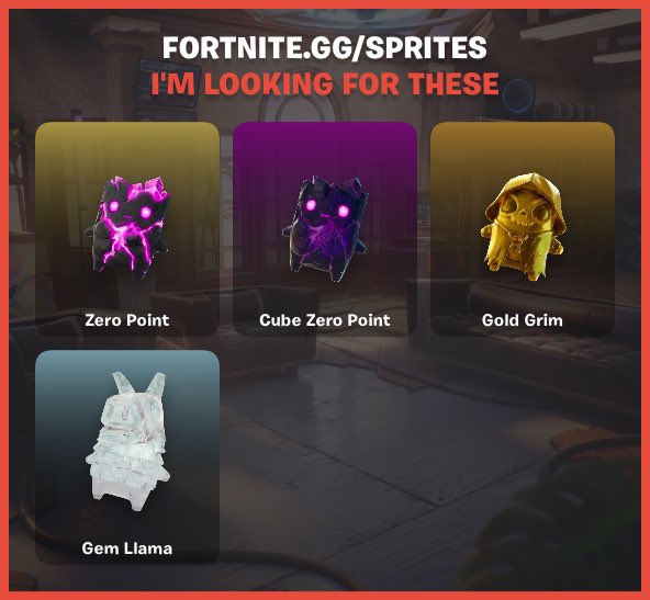 jackmuo7's tweet photo. Anyone down to trade. Only missing these sprites hmu to trade

#fortnite #sprites #fortnitesprites #speitetrading #trading https://t.co/MquP3fnqab