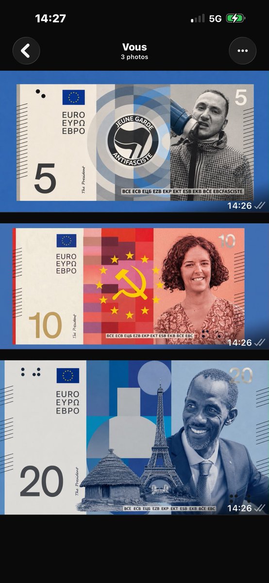 Le_Tetard93's tweet photo. @PlatypusFurious @sebaast1n @TonyTruant01 @Le_Crapaud47 Voici les billets qui devrait représenter la France !!! #jeunegarde #jeanmoulin #followbackinsoumis #dehorslesfachos #soutientguenole #globalsumud https://t.co/CchICsuL9I