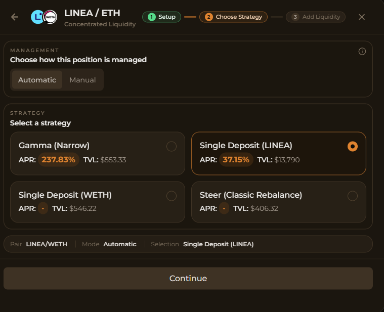 Libertad_blog's tweet photo. @LineaBuild @LynexFi @ethereumJoseph  The single deposit option isn't working on lynex. I want to deposit using the LINE/WETH single deposit feature and I can't. https://t.co/SkU8dfnKfs
