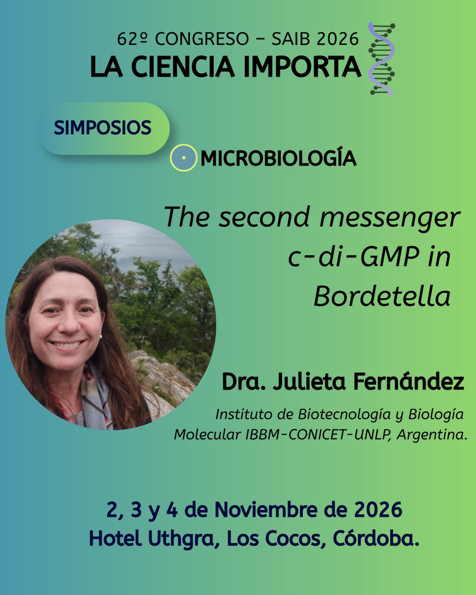 SAIB_Argentina's tweet photo. Te presentamos el 🦠SIMPOSIO DE MICROBIOLOGÍA🦠de la 62ª Reunión Anual de SAIB.

👉Los simposios serán un espacio central para el intercambio y la discusión de los últimos avances en  biociencias.🧫 
#SAIB2026 #LXIIReuniónSAIB #CongresoSAIB #LaCienciaImporta #SAIBedición62 https://t.co/EkoHRJaxSH