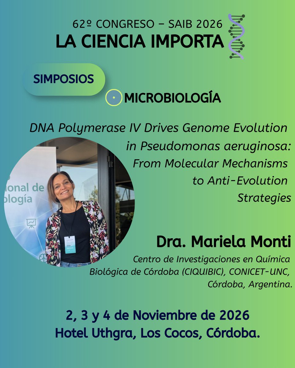 SAIB_Argentina's tweet photo. Te presentamos el 🦠SIMPOSIO DE MICROBIOLOGÍA🦠de la 62ª Reunión Anual de SAIB.

👉Los simposios serán un espacio central para el intercambio y la discusión de los últimos avances en  biociencias.🧫 
#SAIB2026 #LXIIReuniónSAIB #CongresoSAIB #LaCienciaImporta #SAIBedición62 https://t.co/EkoHRJaxSH
