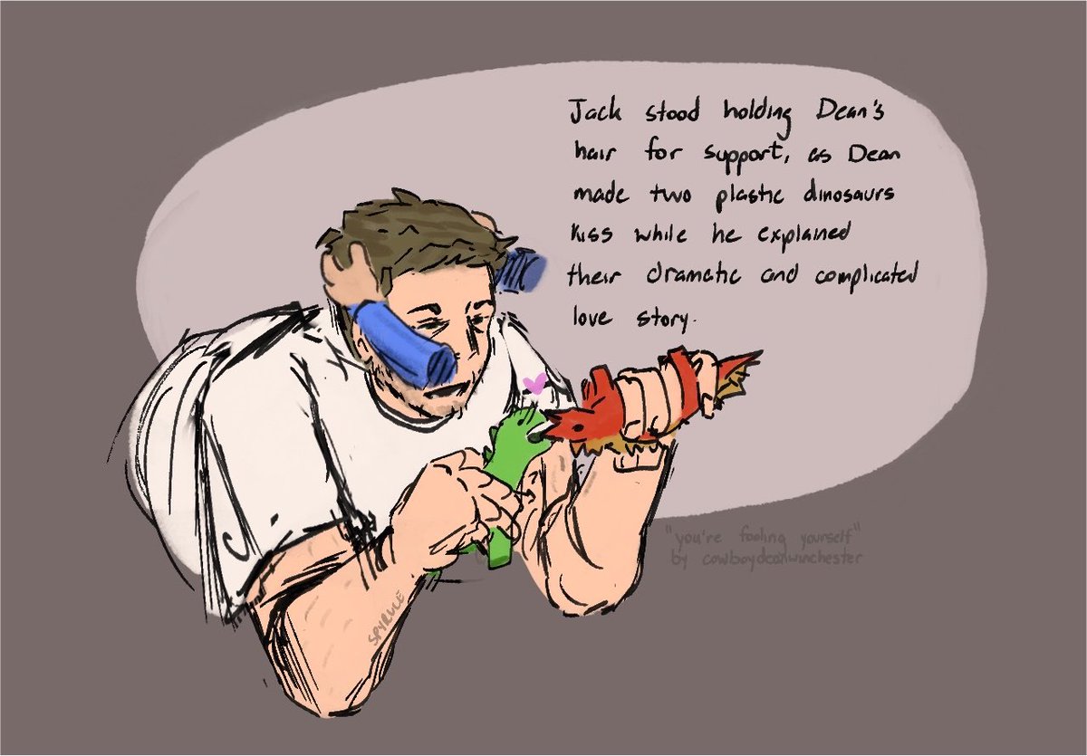 dwleatherjacket's tweet photo. a short baby Jack comic because I crave domesticity #destiel #spn https://t.co/SEBLHX7MoY