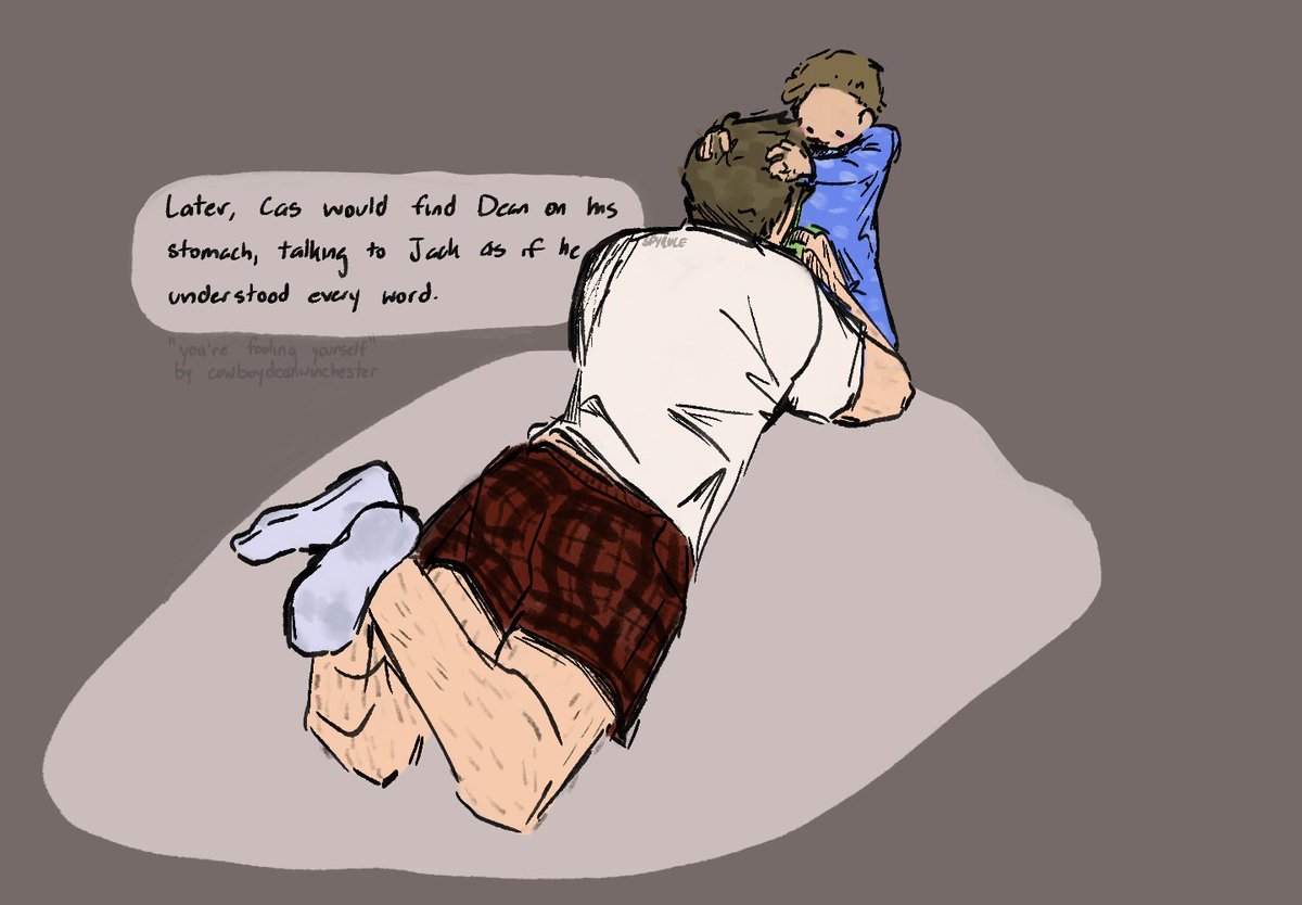 dwleatherjacket's tweet photo. a short baby Jack comic because I crave domesticity #destiel #spn https://t.co/SEBLHX7MoY