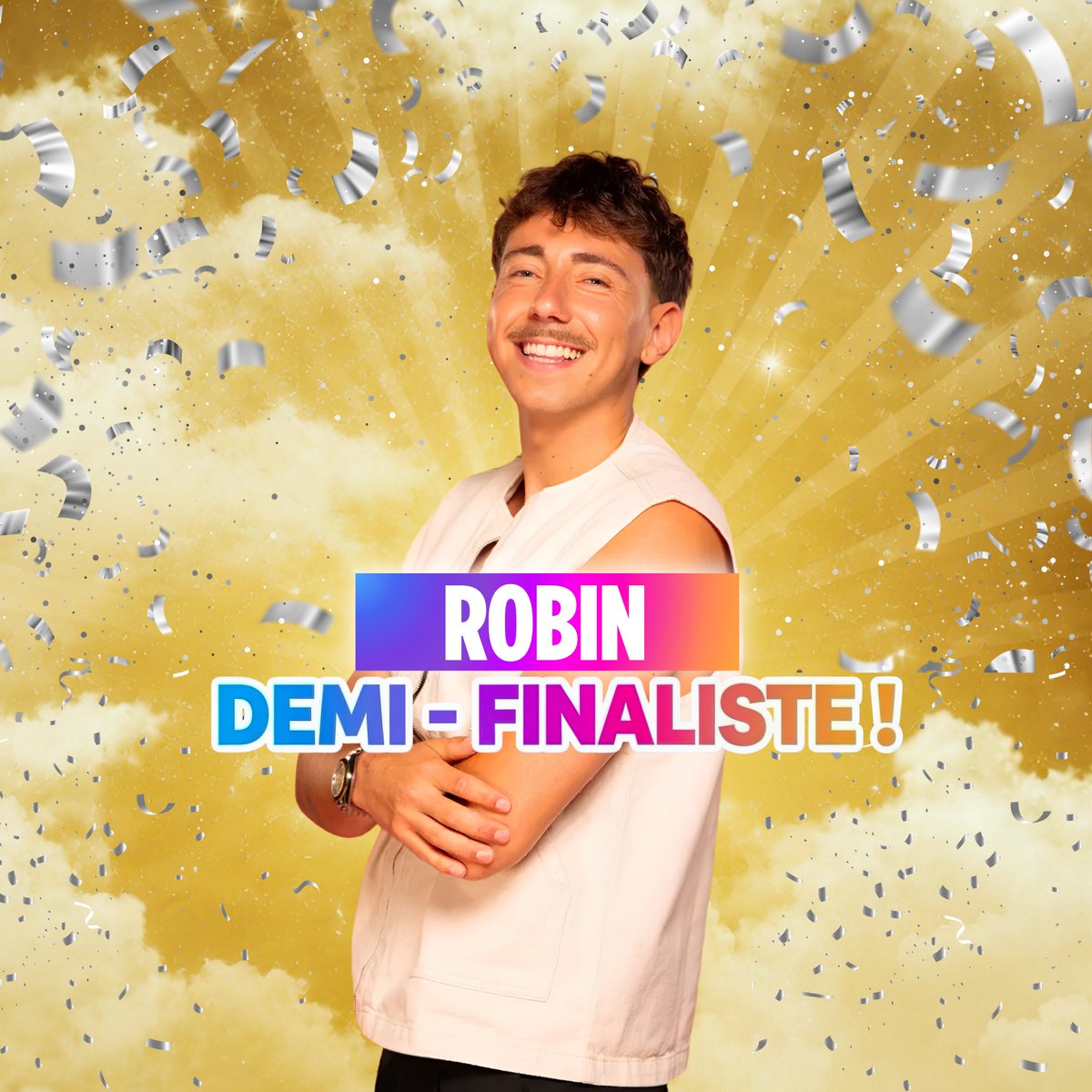 STORYPLUSTF1's tweet photo. Maguette et Robin sont les deux premiers demi-finalistes ! #Secretstory https://t.co/F6NkD5Dlr8