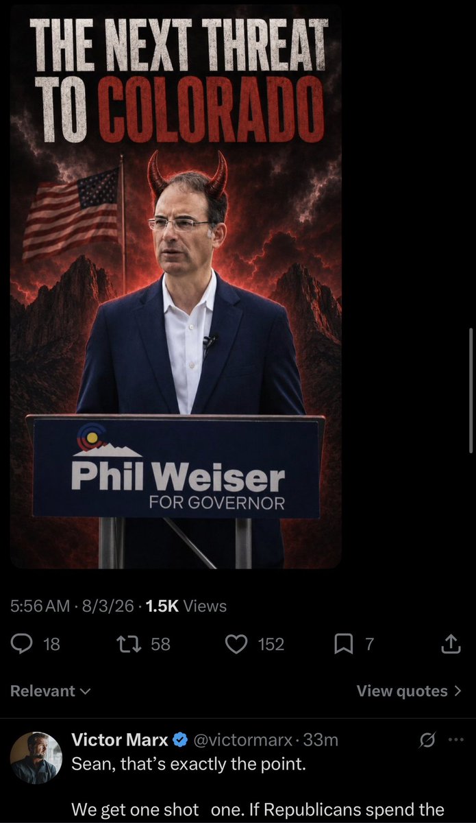 KyleClark's tweet photo. Depicting Jewish people with horns is a centuries-old, dehumanizing, antisemitic trope. Democratic Gov nominee Phil Weiser is outspoken about his mother’s birth in a Nazi concentration camp, his family members killed in the Holocaust, and the threat posed by antisemitism today. https://t.co/8XBusxbFMe