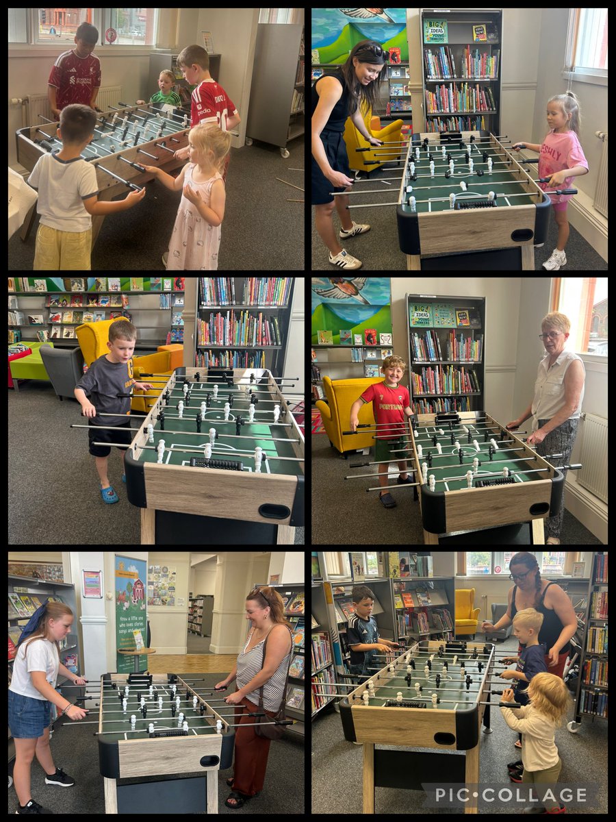 HaltonLibraries's tweet photo. ⚽ The World Cup may be over, but the football fun continues at Widnes Library! ⚽

Our football table is here for the entire summer holidays, so why not pop down and challenge your friends and family to a game and show off your football skills. Let the matches begin!⚽️ HH https://t.co/or70D1Gw6V