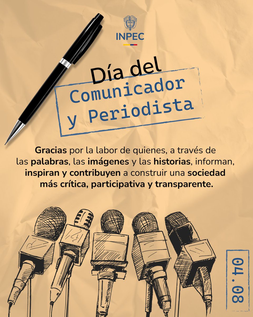 DInpec's tweet photo. Informar con responsabilidad también es una forma de servir al país y hoy, en el #DíaDelPeriodista, queremos reconocer el trabajo de quienes, desde el ejercicio de la comunicación, contribuyen a que los hechos se comprendan con contexto, rigor y responsabilidad. https://t.co/dZlLKDGg6u