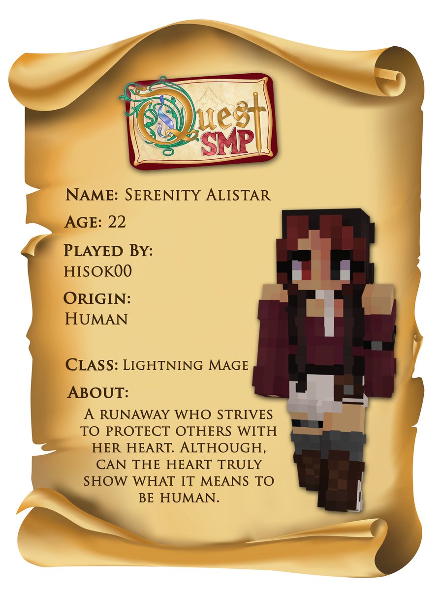 Quest_SMP_'s tweet photo. 📯INTRODUCING  📯 An Initiate Adventurer 🌩️ Hanna! https://t.co/eX7G8pOW6T