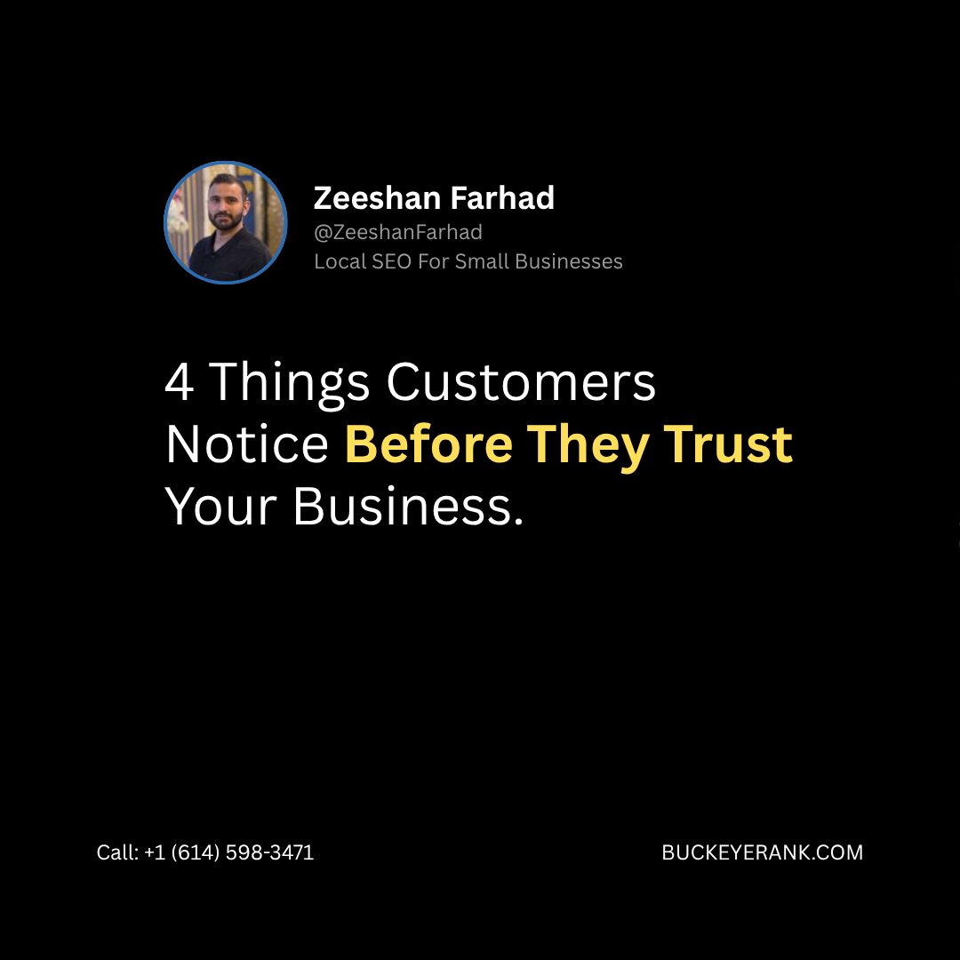 zeeshanfarhad's tweet photo. Customers don't decide to trust your business when they call you.

Most of the time...

They decide long before that conversation ever happens.

Trust is built in the small moments.

The details.

The experience.

Check Comments For More
.
.
.
.
.
.
.
.
.
.
#zeeshan_farhad #SEO https://t.co/y1UjqQUuQ4