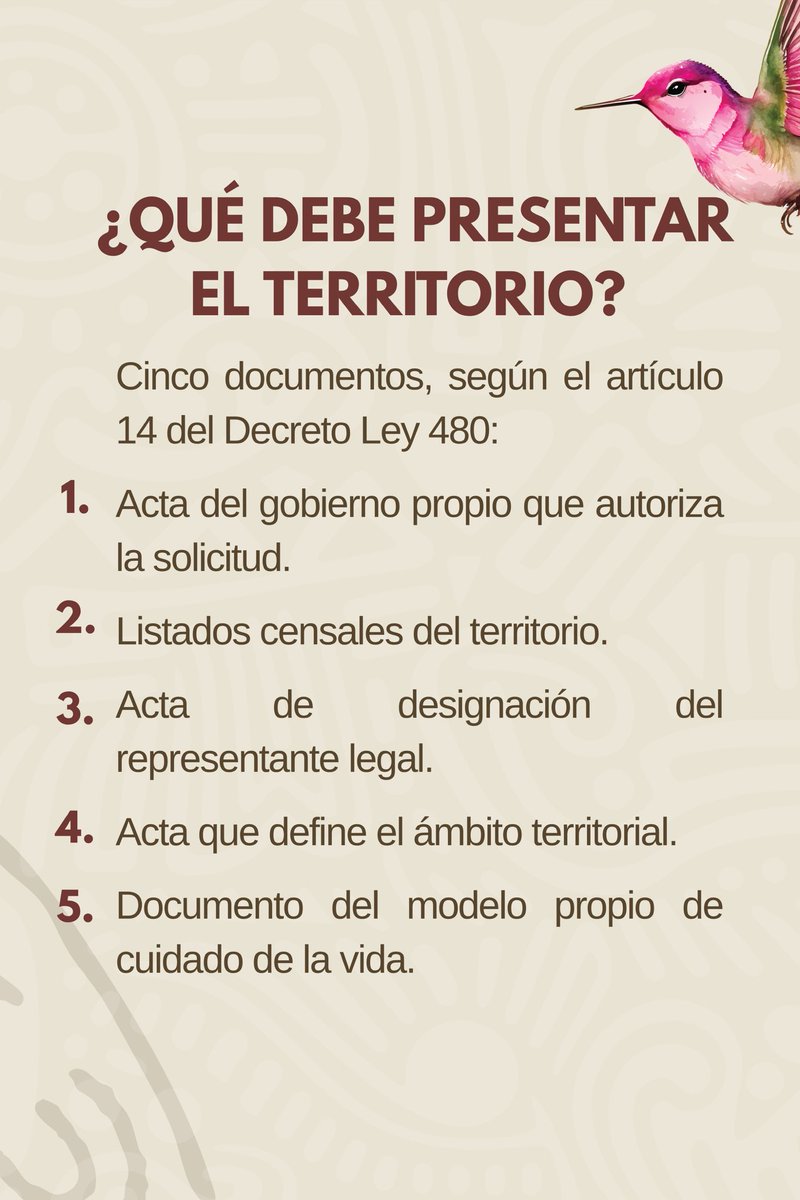 SubconmisionMPC's tweet photo. El Decreto Ley 480 abrió la puerta. La Resolución 1592 dice cómo entrar.

Ya están definidos los requisitos para que un territorio indígena solicite administrar su propio sistema de salud.

Los 5 requisitos, en el hilo 🧵

@MPCindigena @MinSaludCol #SISPI #DecretoLey480 https://t.co/EI2eaYQGgr