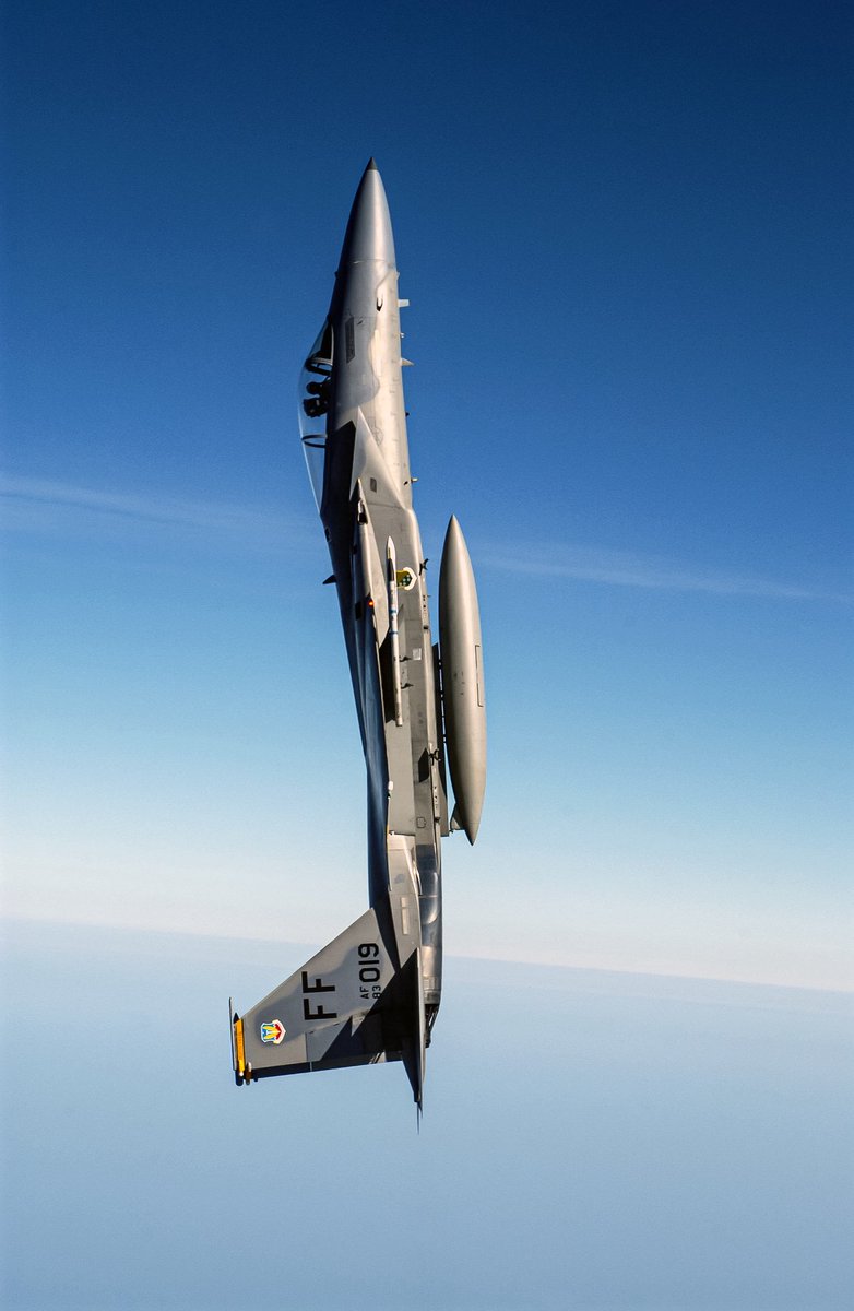 kadonkey's tweet photo. An F-15C Eagle assigned to the 27th fighter squadron off the east coast AUG04 (b. bloker) https://t.co/mYcDzTaZoE