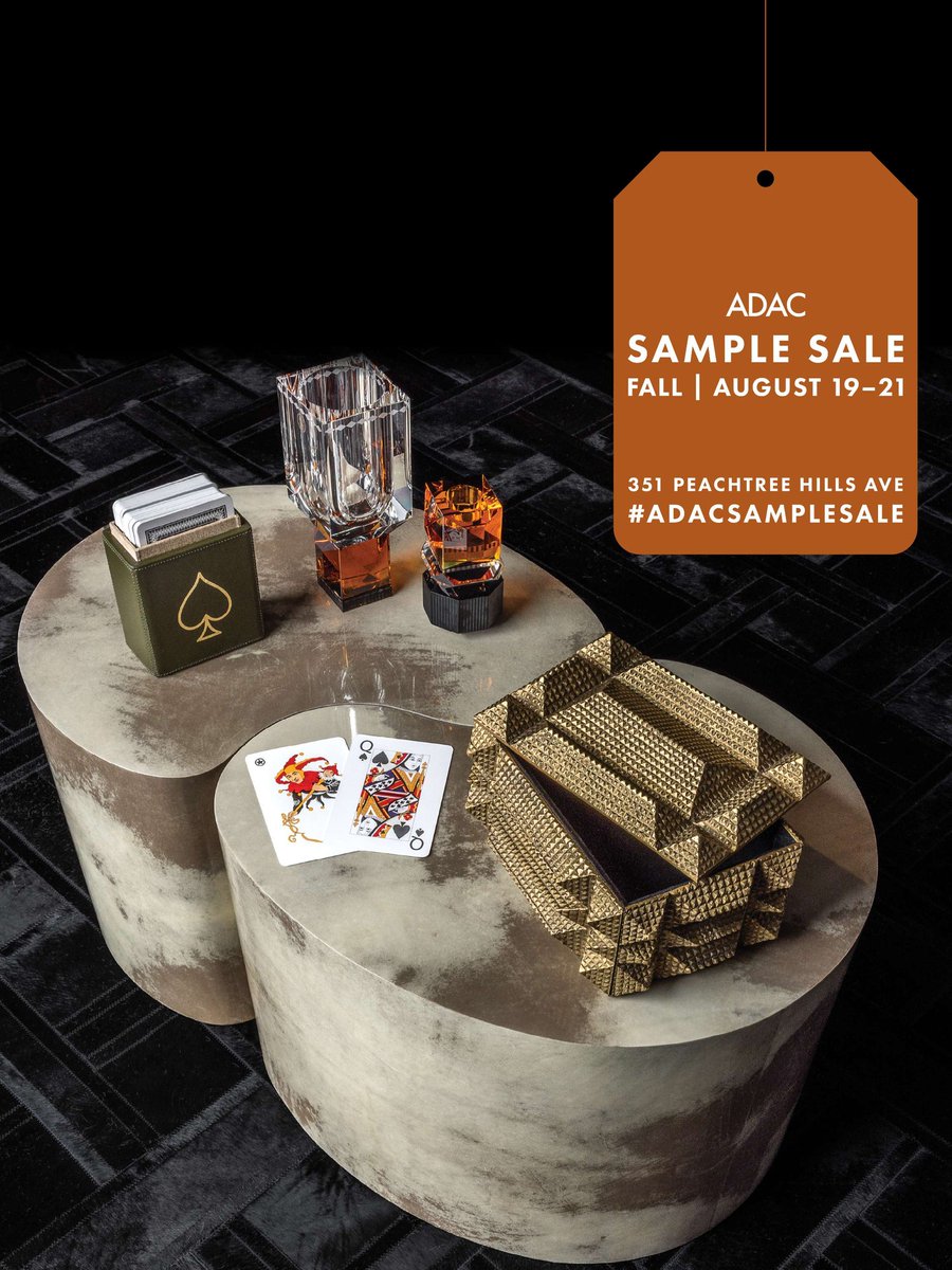 SimplyBuckhead's tweet photo. Mark your calendars for the upcoming ADAC Fall Sample Sale, taking place August 19–21. Open to both design trade professionals and the general public, this highly anticipated event makes luxury interior design much more accessible by offering exclusive pricing on select inventory and showroom samples across participating studios at ADAC and ADAC West.

Shoppers have a unique chance to discover masterfully crafted pieces from premier designer brands at rare, once-a-year savings, making it the ideal occasion to invest in timeless home decor. Early arrival is encouraged to secure the best selection.

Featured participating showrooms and design studios include:

#ADAC #FallSampleSale #LuxuryDesign #AtlantaInteriors #SimplyBuckhead