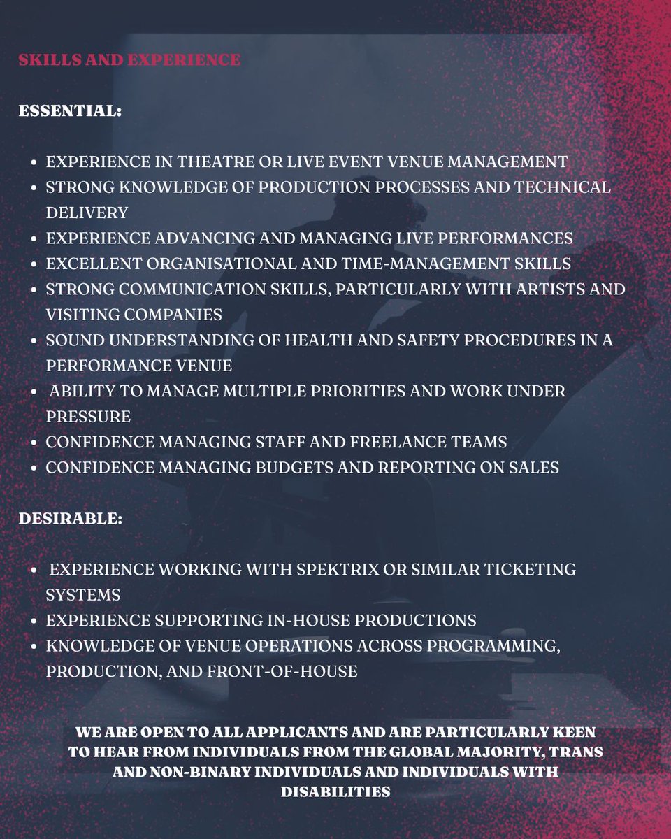 hopemilltheatre's tweet photo. We're hiring!
✨️ General Manager✨️
Looking for a General Manager to join our award winning venue🎭️
Please email your CV and Cover Letter to enquires@hopemilltheatre.co.uk
Closes 9th August at midnight.
#manchester #theatrelife #werehiring #newjob #generalmanager https://t.co/mnWvsWD6eO