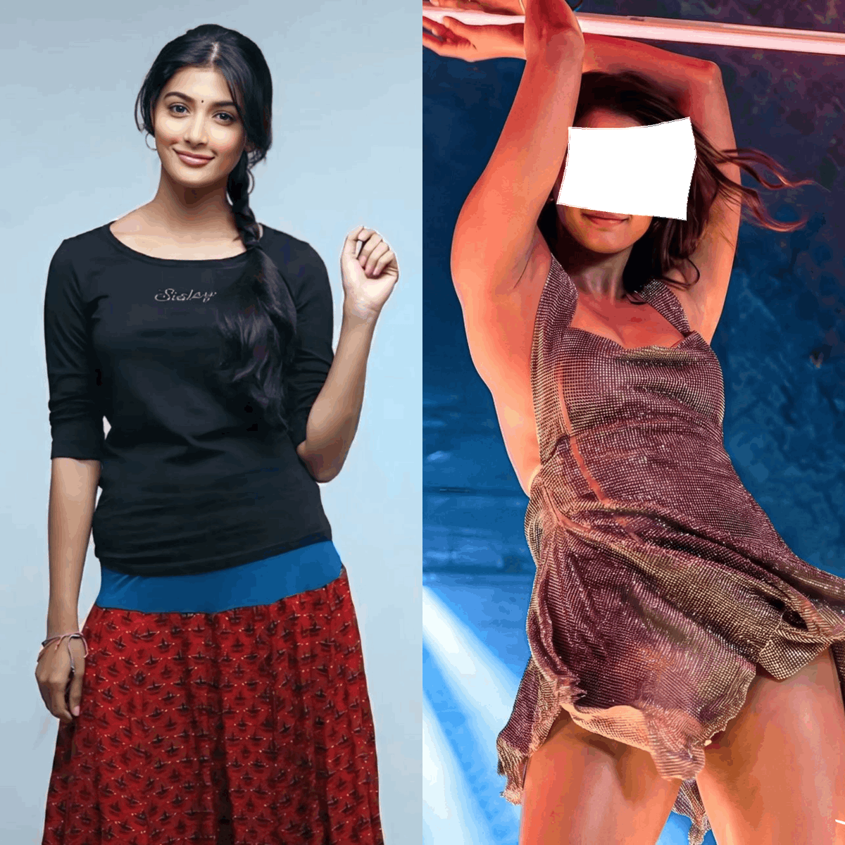 Nisha_vj_'s tweet photo. Pooja Hegde transformation 💙 

Then                                                                           Now https://t.co/dIbh9QD6dK