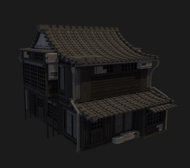 GrimRoninTeam's tweet photo. Explore a more traditional district of Neo-Tokyo, where classic architecture blends with modern materials and retro-cyberpunk aesthetics. https://t.co/f63BHMDKHY