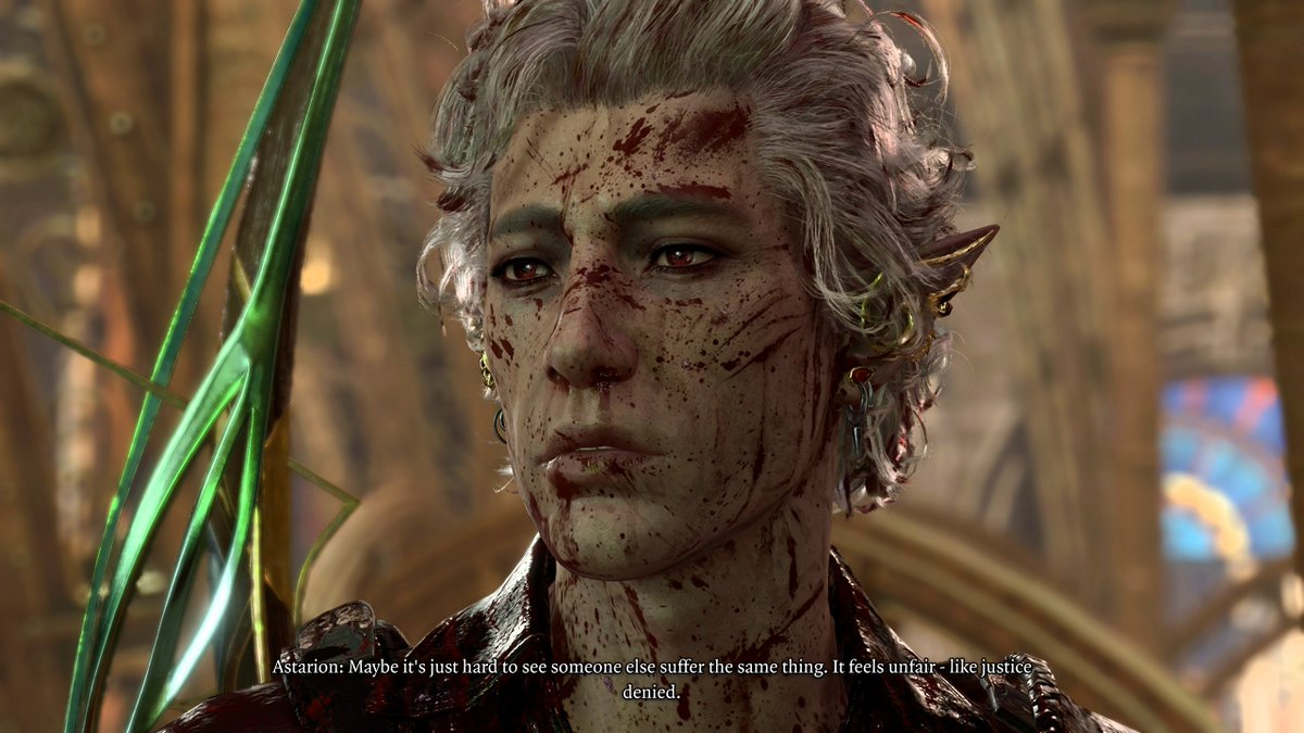 sundogsnrainbow's tweet photo. Astarion: "I expected Nightsong to be overjoyed after killing her 'fair-haired fool.' " (Aww sweet bby. These are the moments in Act 3, post cazador, where his sense of self &amp; who he once was, really shines through 🥰) https://t.co/l8PBMucy9R